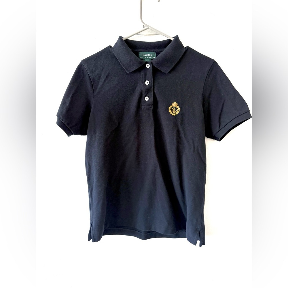 Lauren Ralph Lauren Black Polo with Gold Emblem, Men’s Small